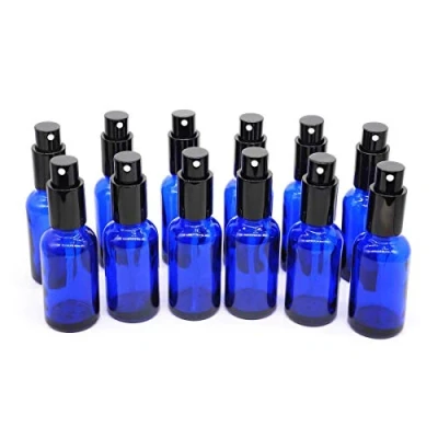 Afbeelding van Yizhao Blauw Glass Spray Bottle 30ml, met Kleine Fijne Nevelspray, Metalen Dop, Navulbaar voor Essentiële Olie, Reizen, Schoonmaken, Parfum, Aromatherapie, Make up 18 Stuks