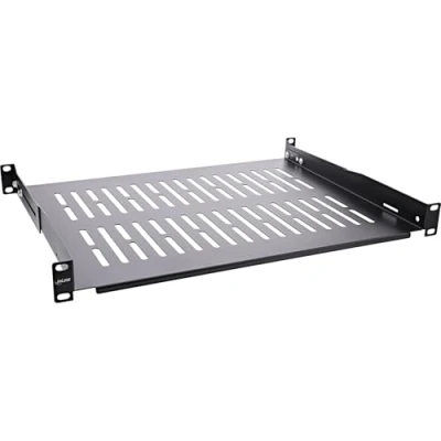 Afbeelding van InLine 19&quot; plank, 350mm, 50kg, 1U, RAL 9005 zwart, Accessoires voor serverkasten, Zwart