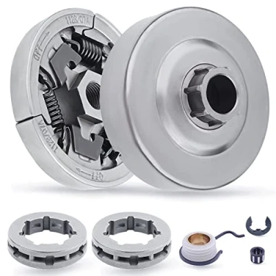 Afbeelding van ADEFOL Koppelingtrommeltandwielset voor STIHL MS441 MS362 MS361 044 046 MS440 MS460 Kettingzaag, koppelingstrommel + 3/8&quot; velgtandwiel koppelingsmontage wormwiel lager E cliponderdelen 7 in 1