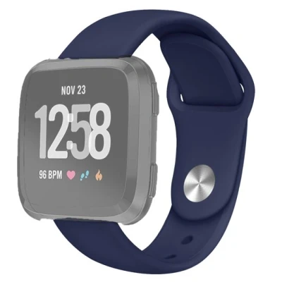 Afbeelding van Fitbit Versa 1 / 2 &amp; Lite siliconen bandje Maat: Large Donkerblauw