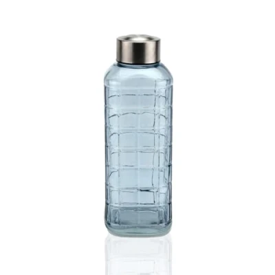 Afbeelding van Waterfles Versa Blauw Glas Aluminium 1 L 8,2 x 23,5 cm