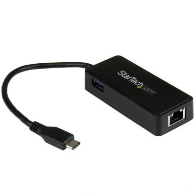 Afbeelding van StarTech.com USB C naar gigabit netwerkadapter met extra poort 3.1 Type Gen 1 (5 Gbps)