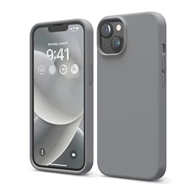 Afbeelding van elago Liquid Silicone Hoesje Compatibel met iPhone 14 Case (6.1&quot;), Premiesilicone, Volledige Lichaamsbescherming 4 Layer Schokbestendige Geval, Antikras Zachte Microfiber Voering (Donkergrijs)