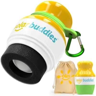 Afbeelding van Solar Buddies Green Bag Bundle, hervulbare, rolbare zonnebrandcrème, applicatortasje met applicator, carabinaclip voor gezinnen, kinderen, volwassenen, reisset gratis stickerpakket