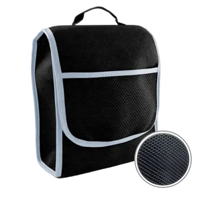 Afbeelding van L &amp; P Car Design Kofferbaktas kleine organizer autotas auto kofferbak tas toolbag opbergtas met klittenbandsluiting (zwart grijs)