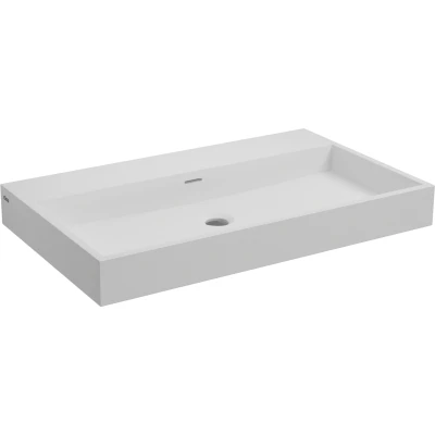 Afbeelding van Wastafel Clou Wash Me 70x42x8 cm Solid Surface Mat Wit
