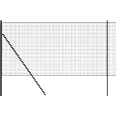 Afbeelding van vidaXL Hekpost Set van 2 Grijs Metaal, Kunststof 25 x 1 m Stevig