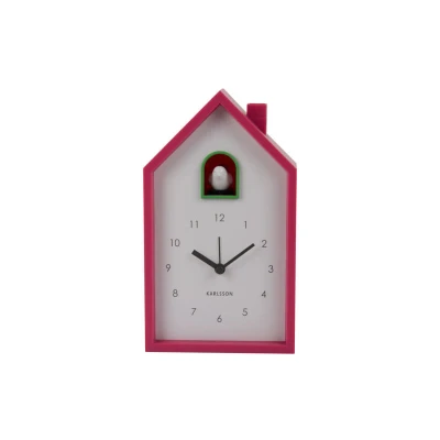 Afbeelding van Karlsson Wekker Modern Cuckoo Met Vogelgeluiden Helder Roze 6x12x20cm Nice thingZ alarmklok