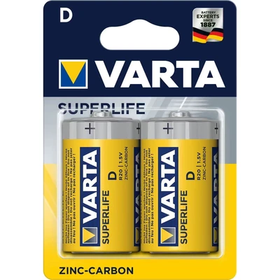 Afbeelding van Varta Batterijen Superlife Koolzink R20/D/Mono 1.5 Volt 2 Stuks