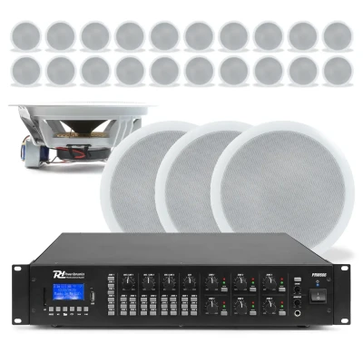 Afbeelding van Power Dynamics uitgebreide plafond speaker set 100V Wit