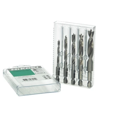 Afbeelding van Hikoki Accessoires Cassette 5 Delig Hout Spiraalboren Met 1/4&quot; Zeskant Aansluiting (4/5/6/8/10Mm) 781983