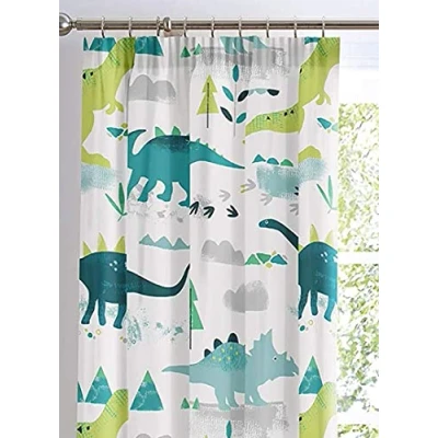 Afbeelding van Bedlam Dino Gevoerde vouwgordijnen, polyester, meerkleurig, 168 x 183 cm