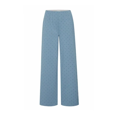 Afbeelding van ICHI Broek, Dames, Maat: Large, Blue mirage flock dot