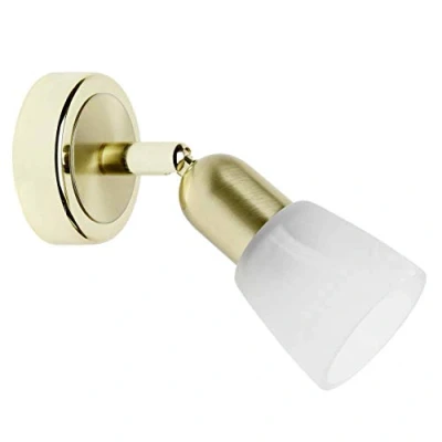 Afbeelding van BRILLIANT lamp Sofia wandspot messing/wit albast 1x D45, E14, 40W, geschikt voor vallampen (niet inbegrepen) Schaal A ++ tot E Draaibare kop