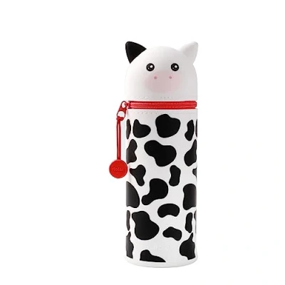 Afbeelding van I TOTAL® Zachte siliconen etui voor school, uittrekbaar met voorgevormde vorm, COW,