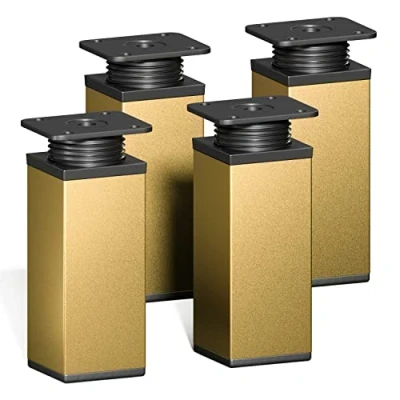 Afbeelding van sossai® design meubelpoten MFV1 set van 4 in hoogte verstelbaar Vierkant profiel: 40 x mm Kleur: goud Hoogte: 100 (+ 20 mm) Inclusief hoogwaardige houtschroeven