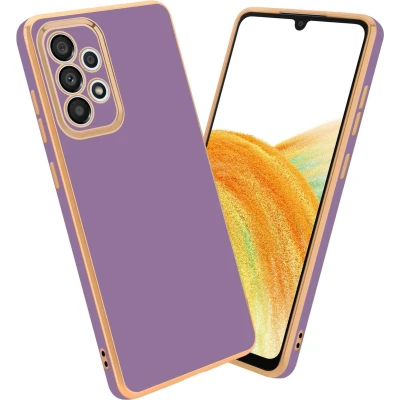 Afbeelding van Cadorabo Hoesje geschikt voor Samsung Galaxy A33 5G in Glossy Paars Goud Beschermhoes Case Cover van flexibel TPU silicone en met camerabescherming