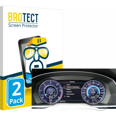 Afbeelding van BROTECT Screenprotector voor Volkswagen Arteon 2017 Active Info Chockpit 12.3&quot; Folie Beschermfolie transparant (2 Stuks)