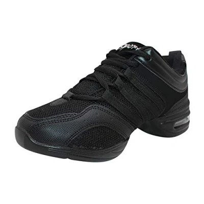 Afbeelding van Yudesun Sport Buiten Dansschoenen Dames Zwart Mesh Splitsen Zool Veters Schoen Lesgeven Oefenen Sneakers Comfortabel Antislip Trainers Jazz Latin Ballroom 43 EU