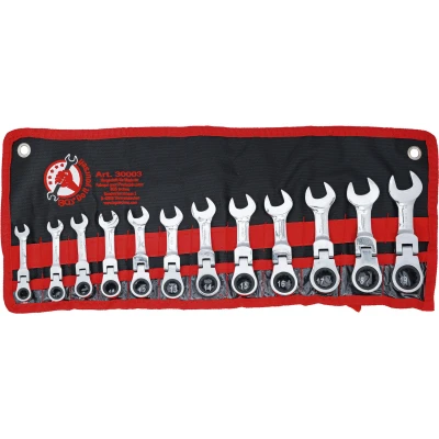 Afbeelding van BGS Ratelring steeksleutelset extra kort 8 19 mm 12 delig