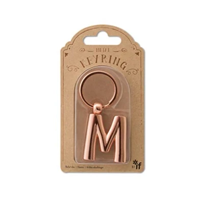 Afbeelding van IF Metalen Letter Sleutelhanger Gepersonaliseerde Alfabet Letters Rose Goud M
