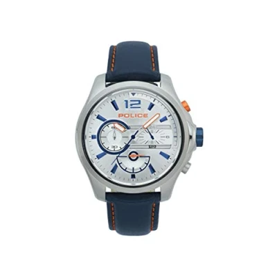 Afbeelding van Police Heren chronograaf quartz horloge met lederen band PL.15403JS/04, Riem
