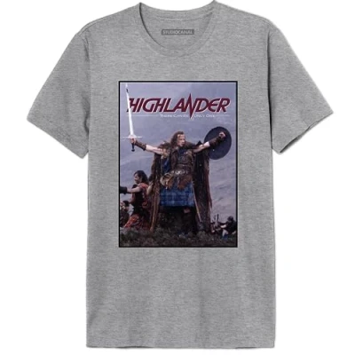 Afbeelding van cotton division Highlander Victory Pose MEHILDRTS005 T shirt voor heren, Grijs gemêleerd, maat XS, Melange, XS