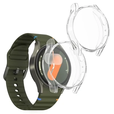 Afbeelding van kwmobile 2x smartwatch hoes geschikt voor Samsung Galaxy Watch 7 40mm hoesje Siliconen sporthorloge cover Activity tracker case in transparant