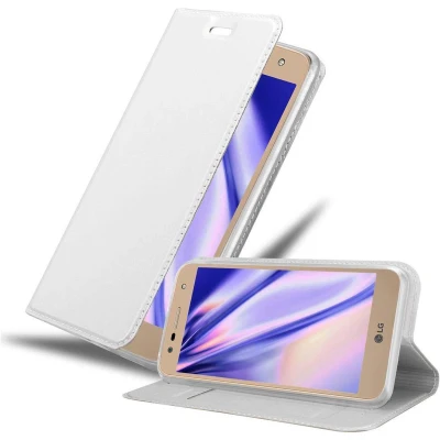 Afbeelding van Cadorabo Hoesje geschikt voor LG X POWER 2 in CLASSY ZILVER Beschermhoes met magnetische sluiting, standfunctie en kaartvakje Book Case Cover Etui