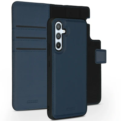 Afbeelding van Samsung Galaxy A54 (5G) Hoesje Echt leder Accezz Bookcase/2 in 1 Case Donkerblauw Telefoonhoesje