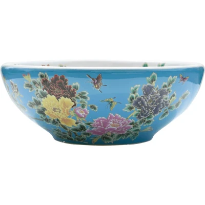 Afbeelding van vidaXL Opzetwasbak rond F41x14 cm keramiek meerkleurig