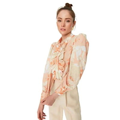 Afbeelding van Trendyol TWOAW22GO0117 Volwassenen Vrouwen Shirt Single pack Oranje 34