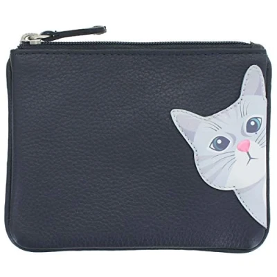 Afbeelding van Mala Leather Cleo de kat collectie lederen portemonnee RFID blokkeren 4230_50, marineblauw (blauw) 4230_50