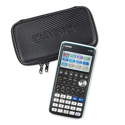 Afbeelding van Casio Graph case, beschermhoes voor grafische rekenmachine, zwart, carbon design, met binnenzak accessoires, 12,5 x 22 3,8 cm