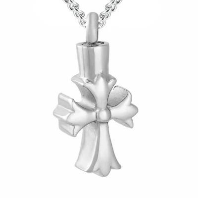 Afbeelding van Fako Bijoux® Ketting Ashanger / Assieraad Kruisje Staal