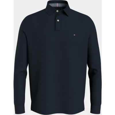 Afbeelding van Tommy Hilfiger Poloshirt Long Sleeve Navy maat S heren met Regular fit Pasvorm Stretch