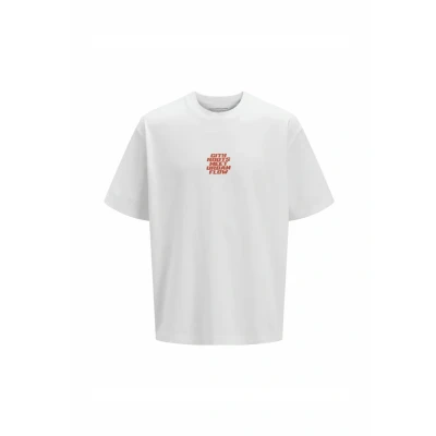 Afbeelding van Jack &amp; Jones Jcointerlude Floral BACK TEE SS CREW Tshirt print, Heren, Maat: Large, Bright white