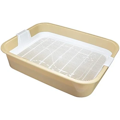 Afbeelding van Eerste kattenbak perfect voor katten kattenbaby&#039;s jonge wc tray met reinigingszeef zuiver ook zonder kattenbakvulling verkrijgbaar in grijs groen bruin