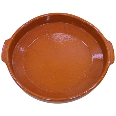 Afbeelding van Fackelmann Traditionele aardewerk, rustieke keramiek, geschikt voor gas en elektrische kookplaat, magnetron oven, natuurlijke kleur, diameter 28 cm, rand 6,5 1 stuk