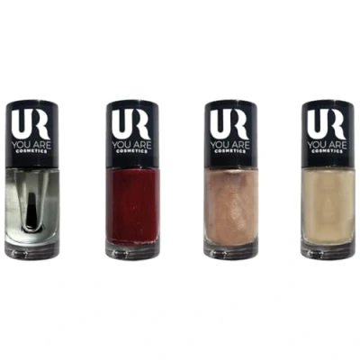 Afbeelding van UR You Are Cosmetics Nagellak COLLECTIE Glans en langdurig Gemakkelijk aan te brengen set van 4x 8ml (CHIC) (GLITTER)
