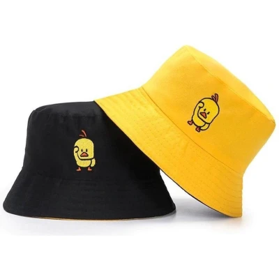 Afbeelding van Reversible bucket hat Eend One Size Geel &amp; Zwart LOUZIR