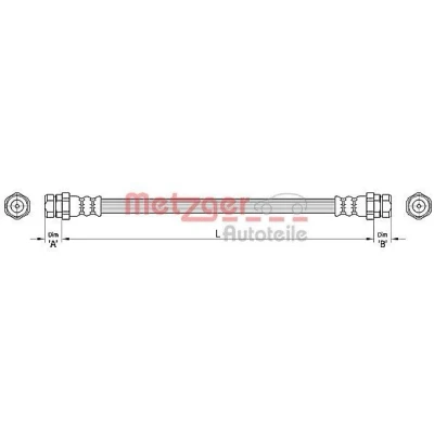 Afbeelding van METZGER 4110446 Remslang 253mm