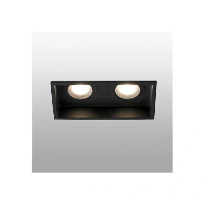 Afbeelding van FARO BARCELONA Inbouwlamp Hyde, 2 lamps IP44 in zwart