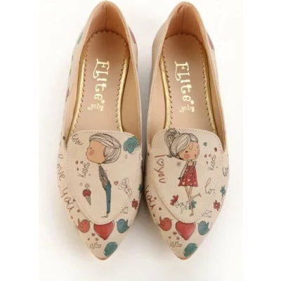 Afbeelding van GOBY I Love You Ballerina&#039;s Handgemaakt Premium Kwaliteit Maat 36