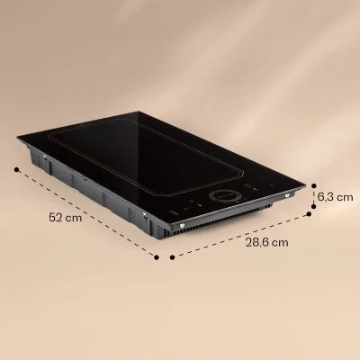 Afbeelding van Klarstein Victoria Domino Inductiekookplaat Flexzone Technologie Zelfvoorzienend Inbouwkookplaat 29 Cm 2 Zones 3500 Watt Booster Temperatuuropslag Timer Glaskeramiek Energiezuinig VarioHeating Flexibel Zwart