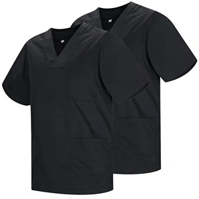 Afbeelding van MISEMIYA Verpakking met 2 stuks, uniseks, gezondheidsuniformen, medisch uniform, Ref.817 x 2, zwart 21, M