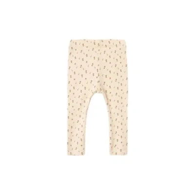 Afbeelding van LIL&#039; ATELIER baby gebloemde broek NBFGAGO met biologisch katoen ecru/bruin