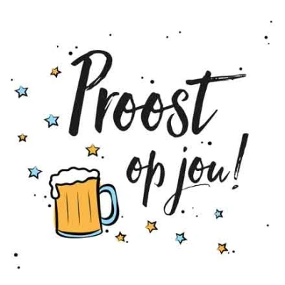 Afbeelding van Wenskaart proost op jou Wit Bier Afbeelding Een Stuk 14 x cm