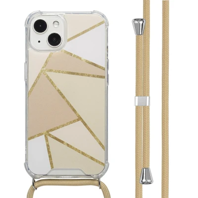Afbeelding van imoshion Hoesje Geschikt voor iPhone 13 Design met Koord Beige Graphic