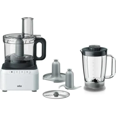 Afbeelding van Braun FP3131WH PurEase Foodprocessor Wit/Grijs